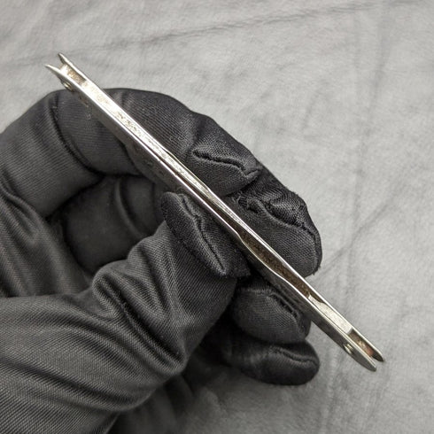 1904年 英国アンティーク 純銀ハンドル 折りたたみミニナイフ 物差し付き